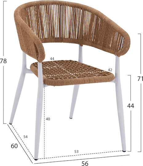Garten- und Outdoor-Möbelsets Typsatz Speisesaal 7 Stück Weiß