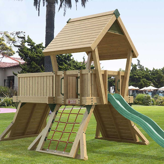 Showood Holzturm für professionellen Gebrauch mit Kletterfläche 1000x610cm. Braun
