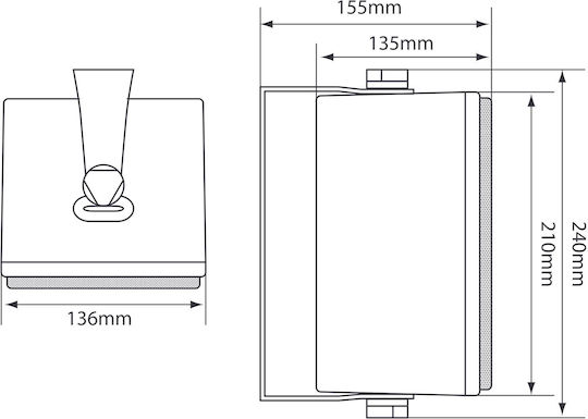 Adastra B30V-B Passive Wall-Mount Installation Speakers 30W Pair 13.6x15.5x24cm Black