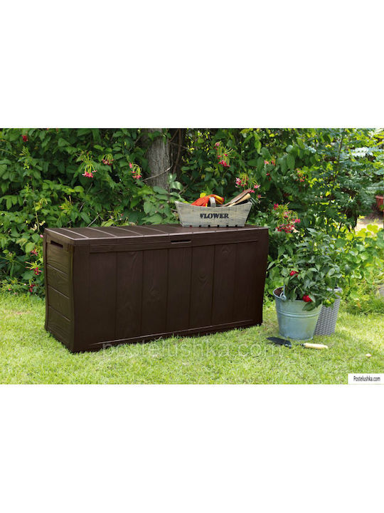 Keter Outdoor Storage Box Sherwood 270lt Brown L117xW45xH57.5cm