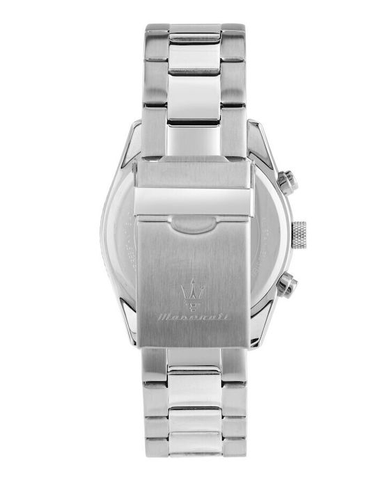 Maserati Ανδρικό Ρολόι 43mm Μπαταρίας με Ασημί Μεταλλικό Μπρασελέ