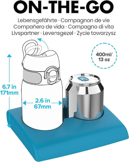 Ion8 Kids Water Bottle Stainless Steel with Straw Non Spill Space 400ml