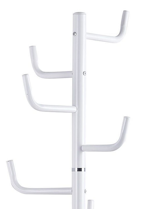 Pakketo Metallic Coat Rack White Lorenda 37x37x175cm