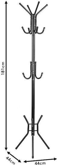 Pakketo Piero Καλόγερος Μεταλλικός Μαύρος 44x44x181cm
