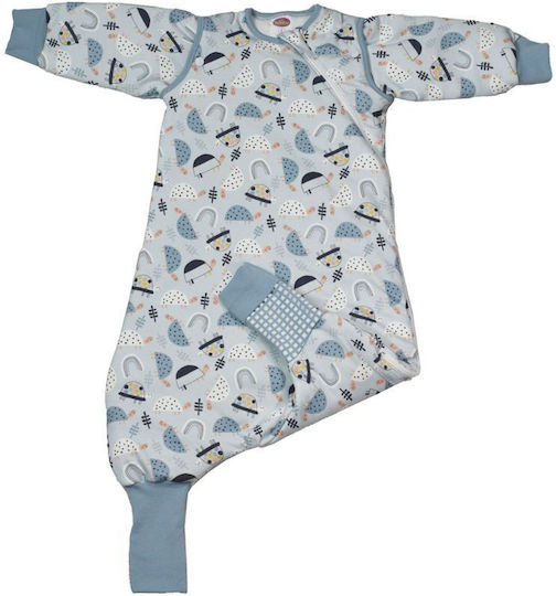 Tender Winter Schlafsack mit Füßen Eco Turtle 2.5 Tog Hellblau mit abnehmbaren Ärmeln