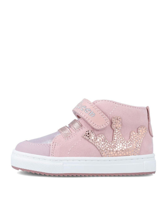 Παιδικά Sneakers High με Σκρατς Ροζ