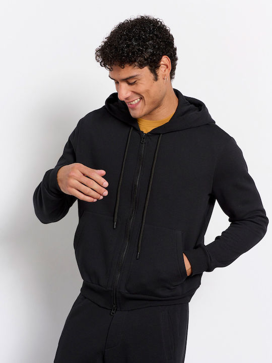 Black Hooded Cardigan