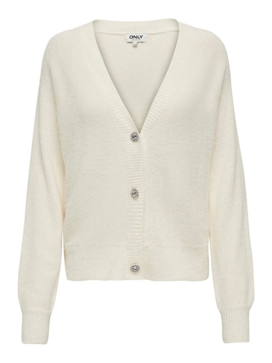 Only Women's Knitted Cardigan with Buttons Cloud Dancer