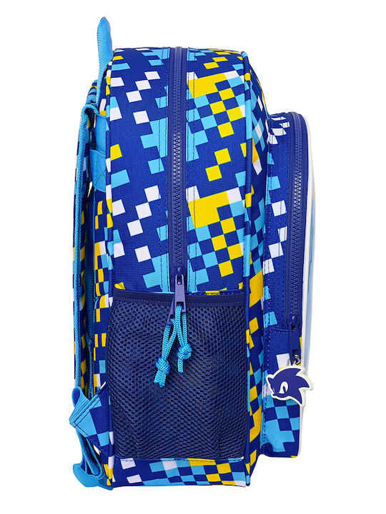 Safta School Bag Backpack Elementary, Elementary Blue with Water Bottle Holder 15Liters