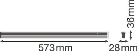 Osram Under-Cabinet LED Light 8W Warm White with Switch L60xD2.8xH3.6cm