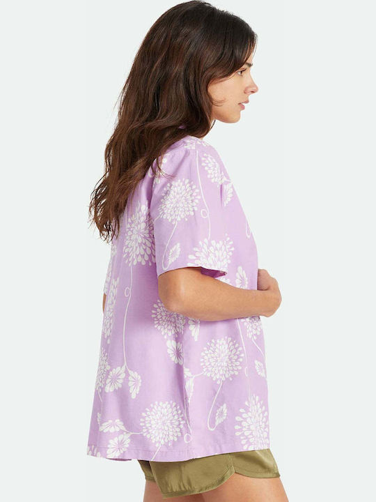 Mâneca scurta Femei Cămașă Violet Floral
