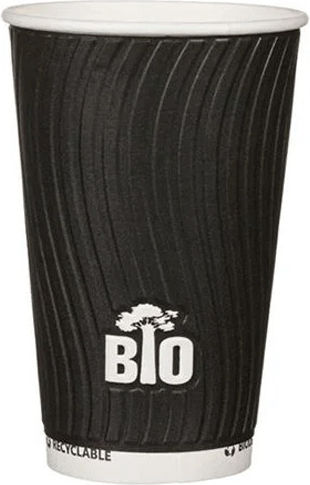 Tessera Black Tree Biodegradable Disposable Cup Paper Double Wall Black 480ml 25pcs