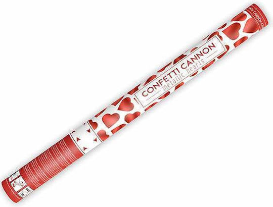 Kanone 60cm mit Rot Metallisiert Konfetti 1Stück
