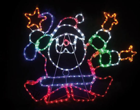 Leuchtender Dekorativer Weihnachtsmann Elektrisch Für den Außenbereich mit Lichterkette Mehrfarbig 96x80cm