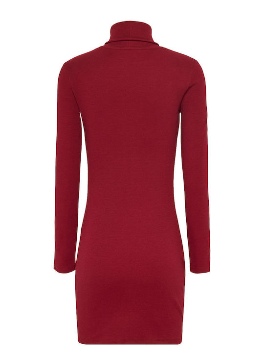 Tommy Hilfiger Mini Dress Turtleneck Burgundy