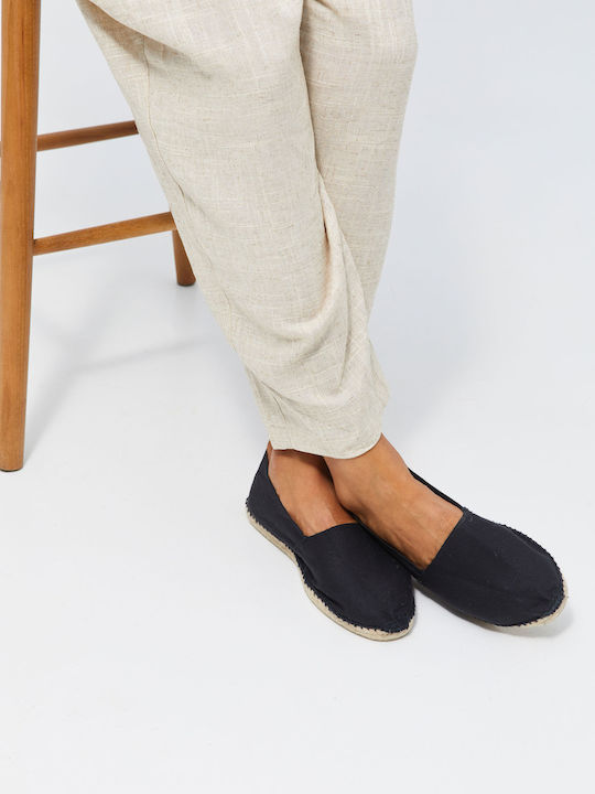 Fabric Men's Espadrilles in Black Color