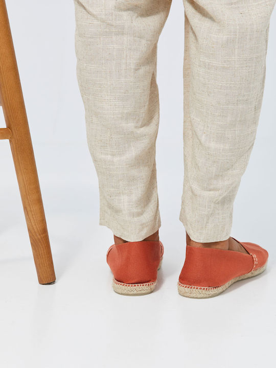 Fabric Men's Espadrilles in Orange Color