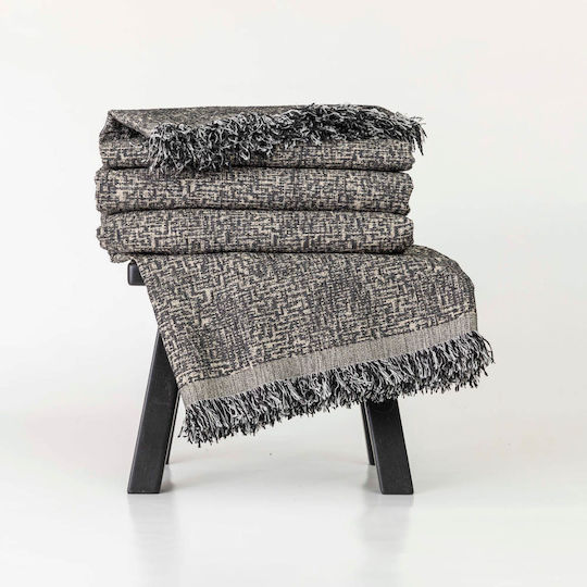 Borea Tile Three-Seater Sofa Throw Chenille 180x300cm Purple