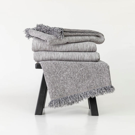 Borea Square Ριχτάρι Τετραθέσιου Καναπέ Chenille 180x350εκ. Γκρι