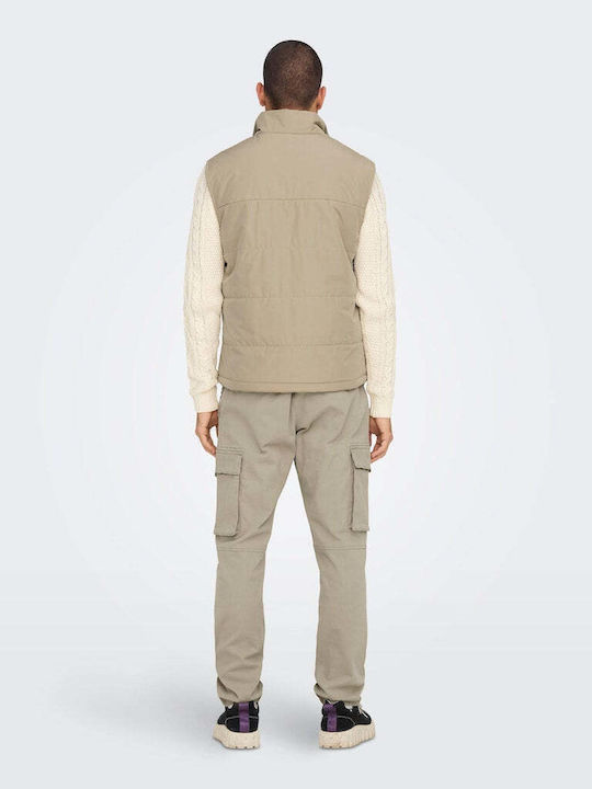 Only & Sons Ärmellos Herren Jacke Lässig Beige