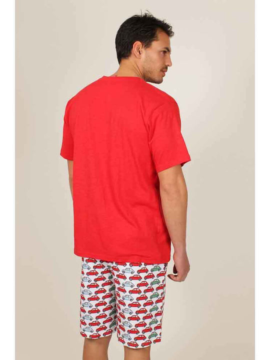 Admas Men's Summer Pajamas Set Red -0