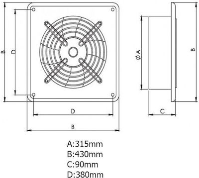AirRoxy Arok Industrial Axial Ventilator 300mm