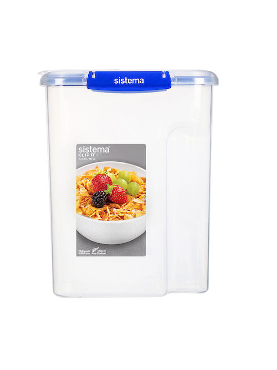 Sistema Klip It Plus Plastic Cereals Box with Airtight Lid 4200ml