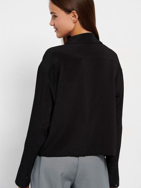 Women's Monochrome Long Sleeve Shirt Black