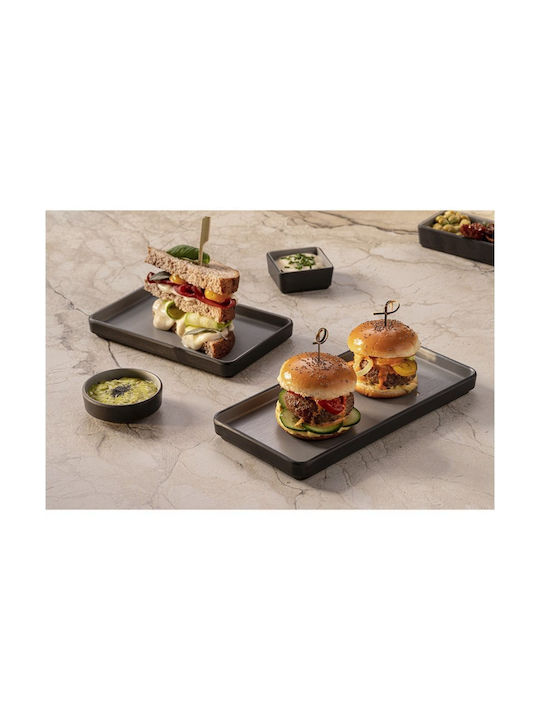 Leone Platou de Servire Dreptunghiular Plastic Gri 25x12buc 6buc