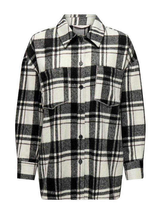 Only Women's Checked Long Sleeve Shirt Black