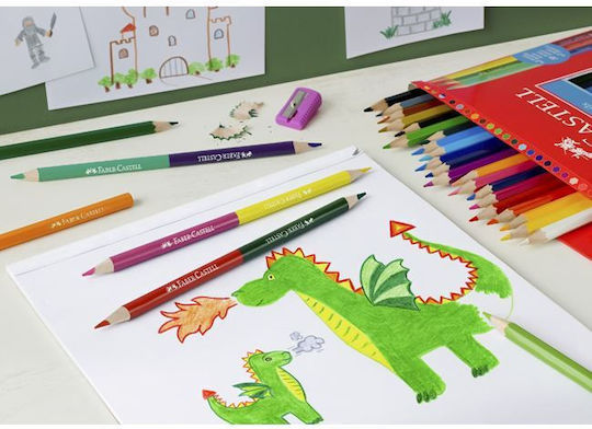 Faber-Castell Buntstift Colored Pencil Set + 3 Double + Sharpener Package of 1 packages