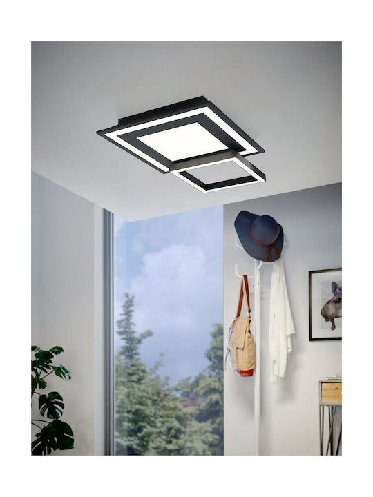Eglo Savatarila-Z Smart Ceiling Mount Light 45cm Black with Integrated LED and Remote Control
