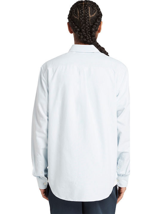 Long-sleeved Cotton Shirt Light Blue