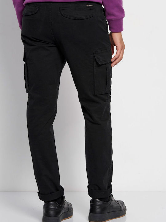 Funky Buddha Men's Trousers Cargo in Regular Fit Black