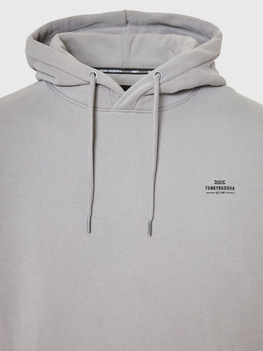 Funky Buddha Men's Sweatshirt with Hood and Pockets Gray