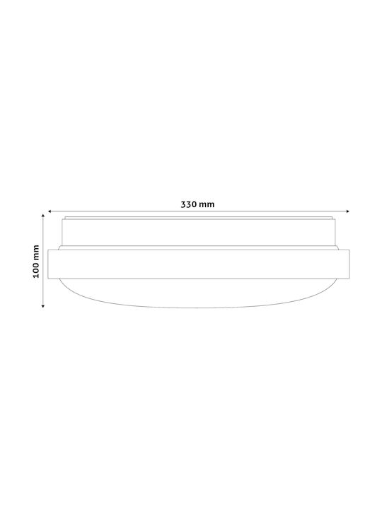 Avide ACLO33NW-18W-ALU Πλαφονιέρα Οροφής 33εκ. Λευκή με Ενσωματωμένο LED