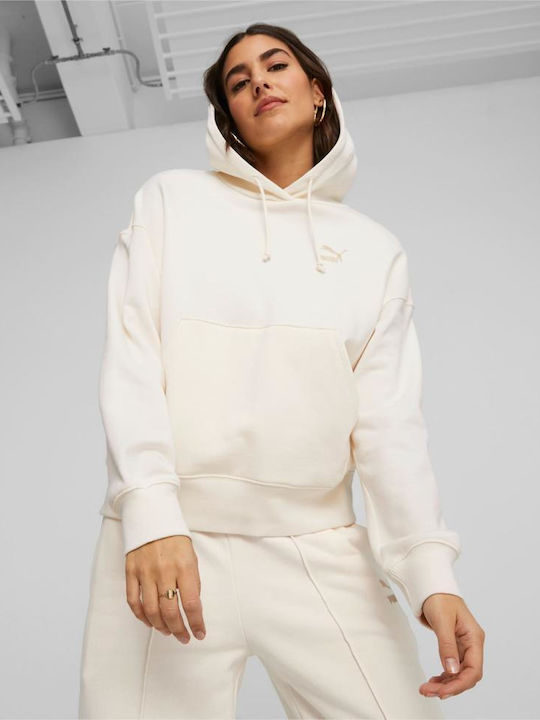 Puma Classics Women's Long Hooded Sweatshirt White