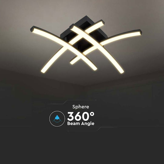 V-TAC Deckenleuchte 44,5 cm Schwarz mit Integrierter LED