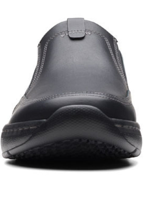 STEP de piele Slip-on-uri pentru bărbați Negre