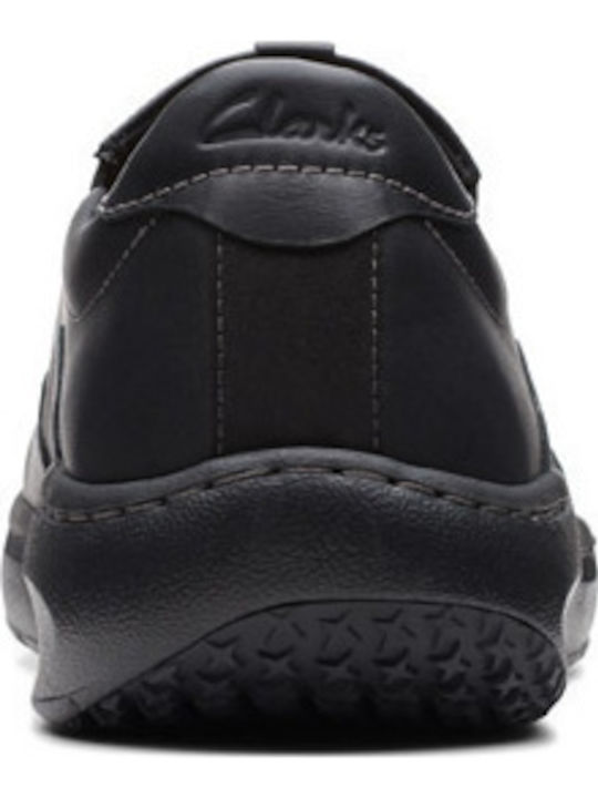 STEP de piele Slip-on-uri pentru bărbați Negre