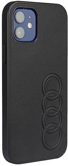 Audi Back Cover Δερμάτινο / Πλαστικό Μαύρο (iPhone 12 / 12 Pro)