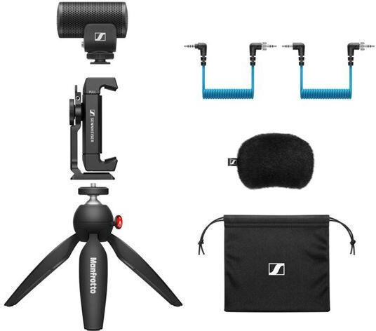 Sennheiser MKE-200 Condenser (Small Diaphragm) Microphone Shock Mounted for Camera Mobile Kit