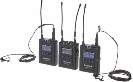 Saramonic UwMic9S Kit 2 (TX+TX+RX) Set Kabelloses Δυναμικό Mikrofon Fliegen, Gürtel Journalistisch