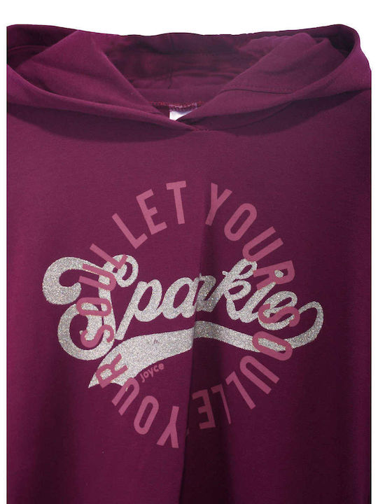 Kinder-Sweatshirt mit Kapuze Lila Sparkle