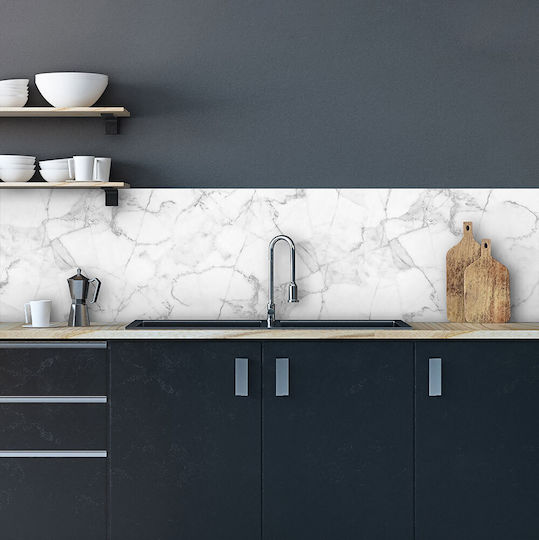 Декоративно Стикер Стена White Marble Кухня / Баня 1бр 180x45бр Ango