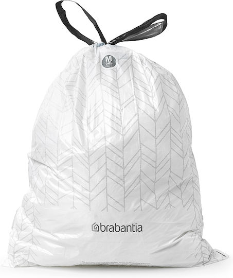 Brabantia Trash Bags Capacity 60lt with Drawstring PerfectFit 40pcs White
