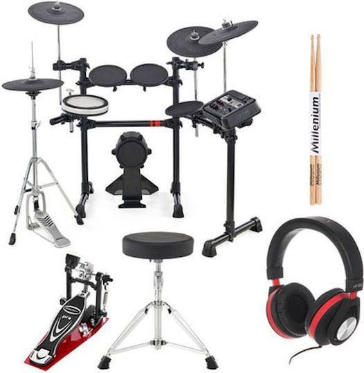 Yamaha Tobe Electronice DTX6K2-X În Culoare Neagră Cu Scaun Căști Și Bețe De Tobe