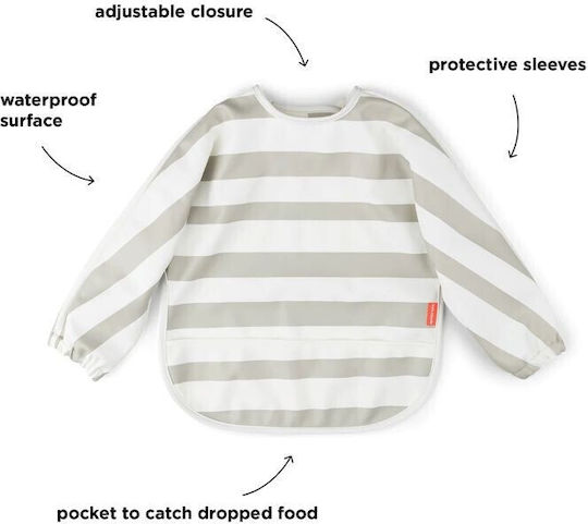 Done by Deer Waterproof Coverall Fabric with Hoop & Loop Fastener, Pocket & Sleeves Beige