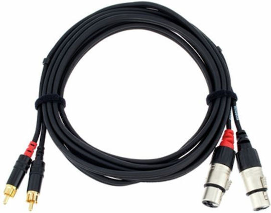 Cordial CFU 3 FC Cable XLR Female - RCA Male Black 3m CFU 3 FC