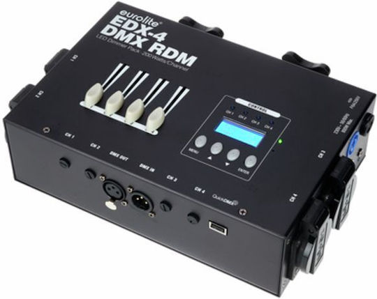 Eurolite EDX-4 DMX Димер за Конзола за Осветление с 4 Контролни Канали / 1 Вход XLR